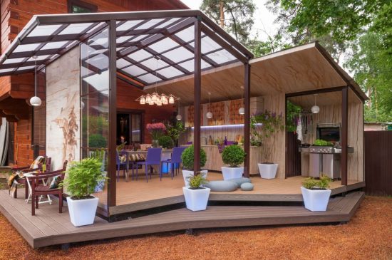 Веранда в частном доме: дизайн террасы в загородном доме с фото
