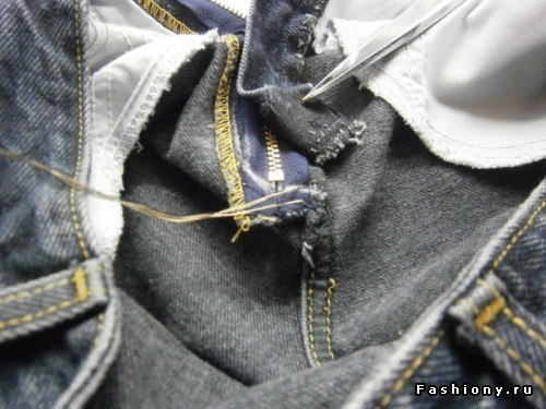 Как заменить молнию в джинсах 5