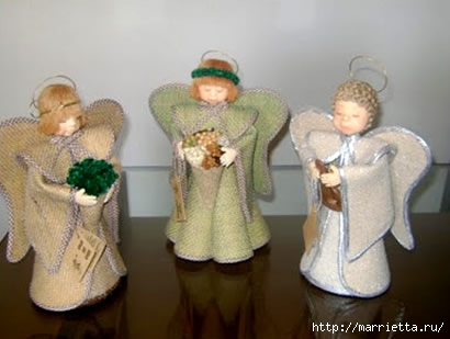 Рождественские ангелы из мешковины: выкройка и видео мастер-класс