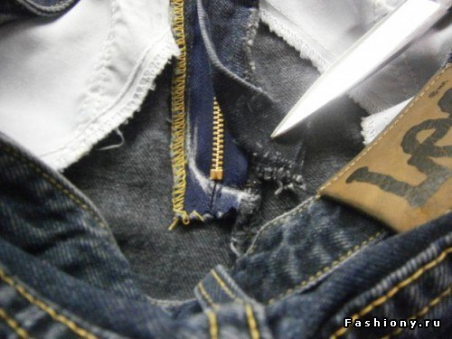 Как заменить молнию в джинсах 4