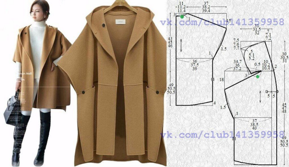 Моделирование пончо-пальто с капюшоном 3