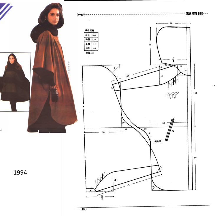 Моделирование пончо-пальто с капюшоном 1