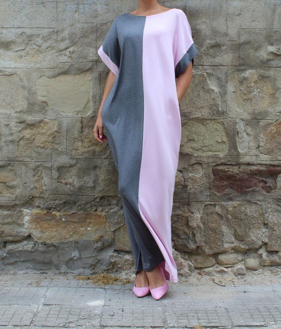 Gray Caftan Dress Maxi Dress Abaya Dress by cherryblossomsdress