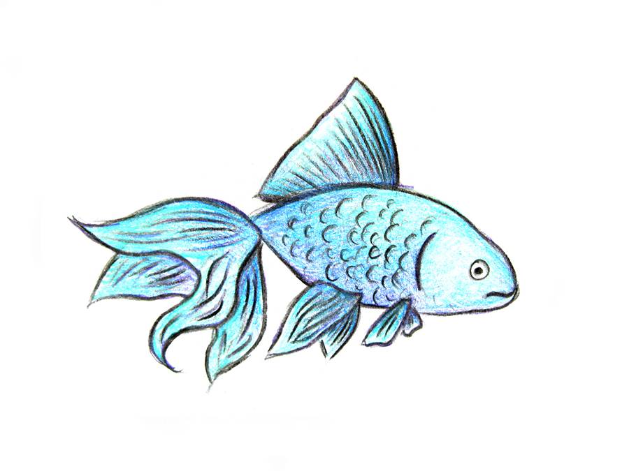 Нарисованная рыбка