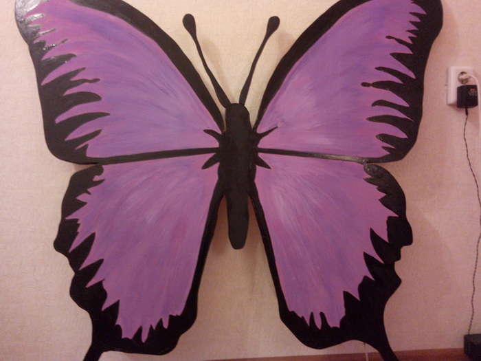 Большая бабочка из фанеры, с подсветкой, своими руками