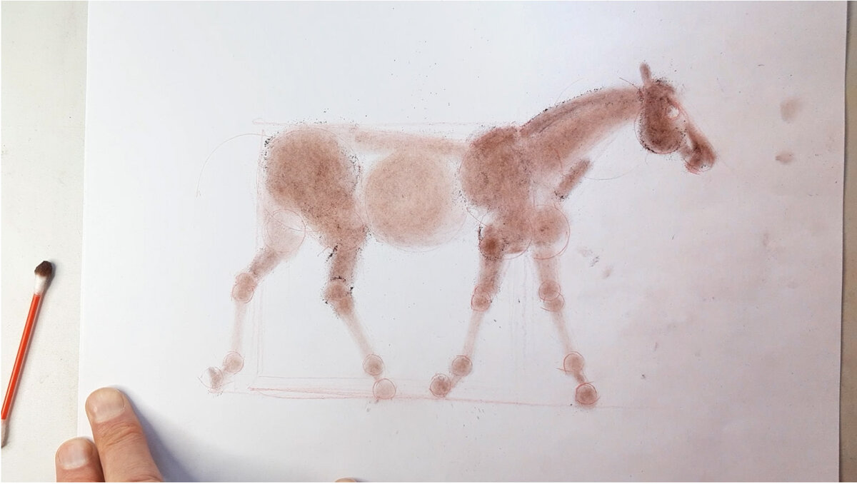 Простое рисование бледной лошадки