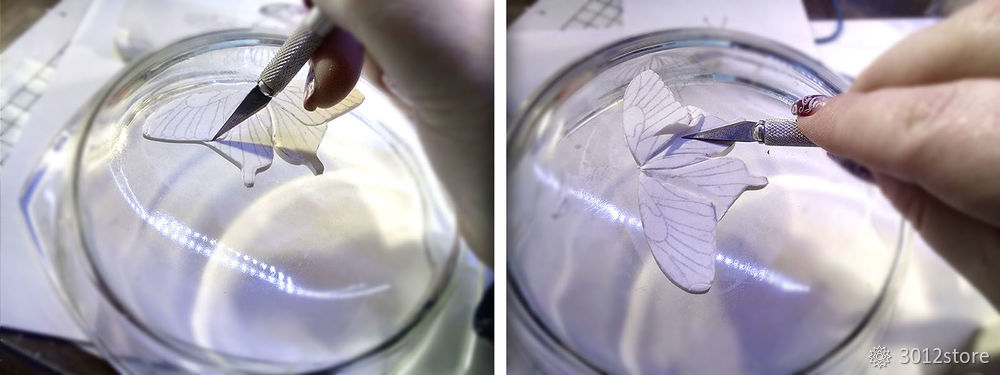 Процесс создания мотылька из полимерной глины