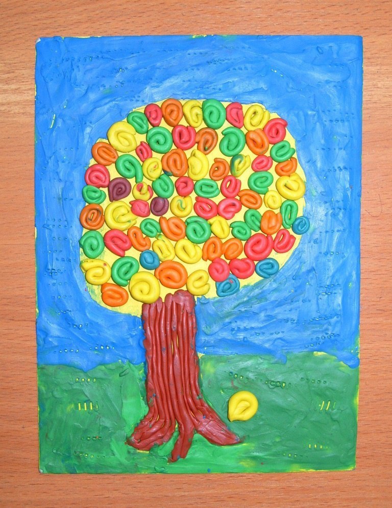 Творчество с детьми. Деревья из пластилина