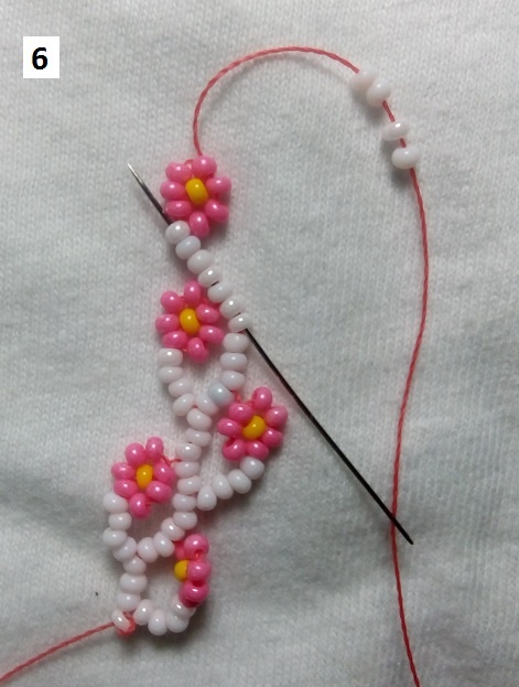 Плетение цепочки с цветочками