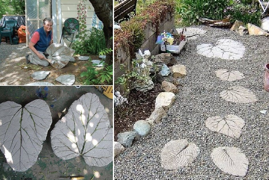 Делаю листья из бетона и украшаю сад: поделкам удивляются все гости