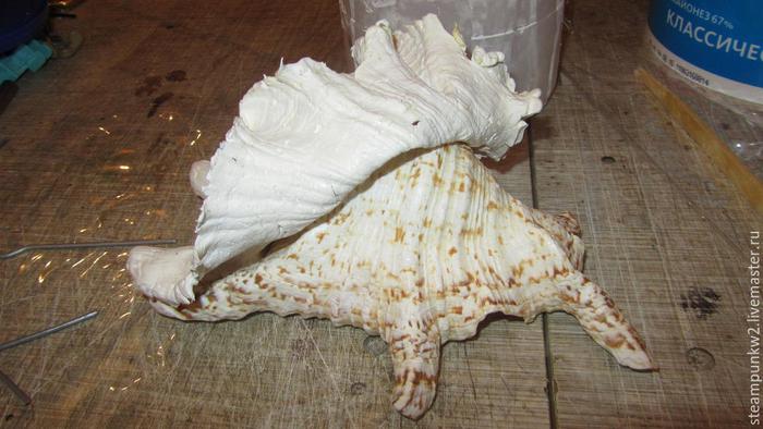 Морские раковины из папье-маше