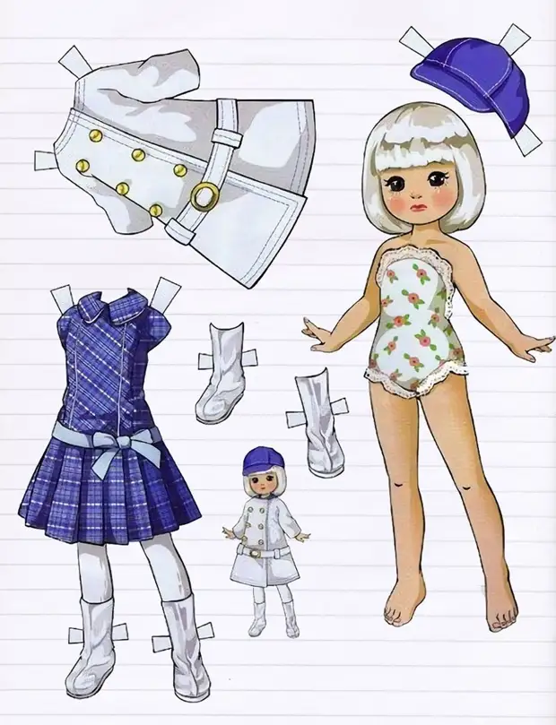Схемы для вырезания бумажных кукол с детьми