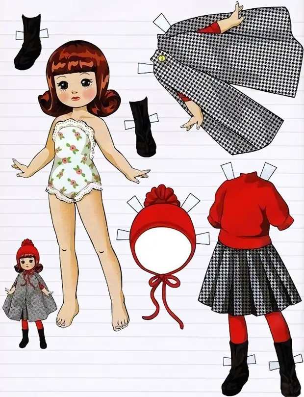 Схемы для вырезания бумажных кукол с детьми