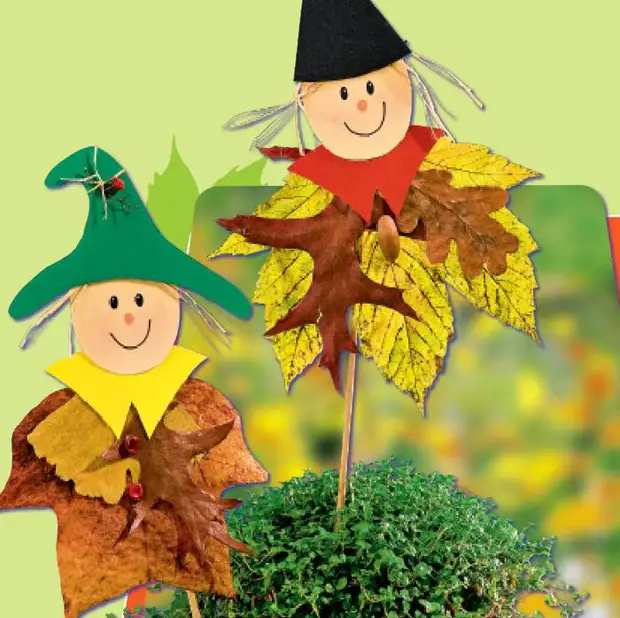 Осенние поделки с детьми: мастерим животных и гномиков из листьев