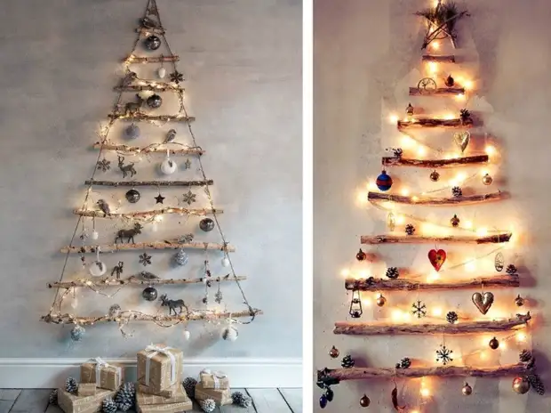 Новогодняя елка на стене своими руками: лучшие идеи для шикарного украшения дома, пошаговые инструкции