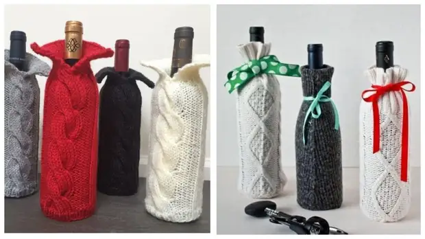От простых до безумно креативных: 12 идей упаковки и декора бутылок к Новому году