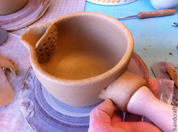 Делаем из глины чайный набор: ковш и две пиалы