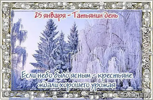 Народный календарь. Дневник погоды 25 января 2021 года