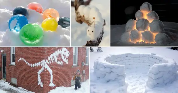 Картинки по запросу "Не бабой единой: 7 вариантов поделок из снега (лепим с детьми)"
