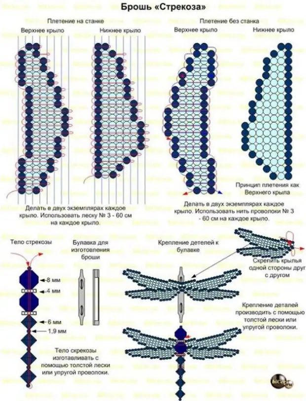 Стрекозы из бисера