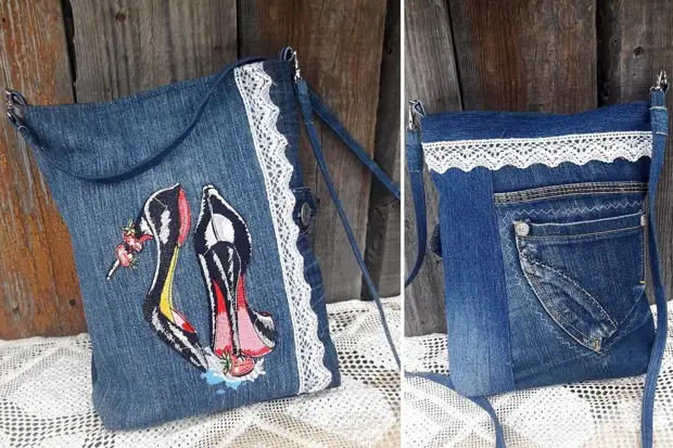 Ольга Черноусова шьёт бохо сумки из джинсы, кружев, лоскутов и прочего с добавлением вышивки. Посмотрите