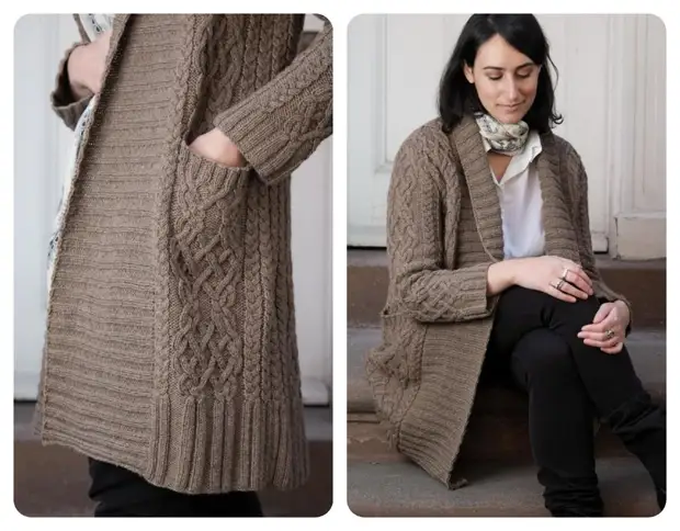 Искусство быть элегантной: вязаное пальто спицами. 5 моделей с полным описанием