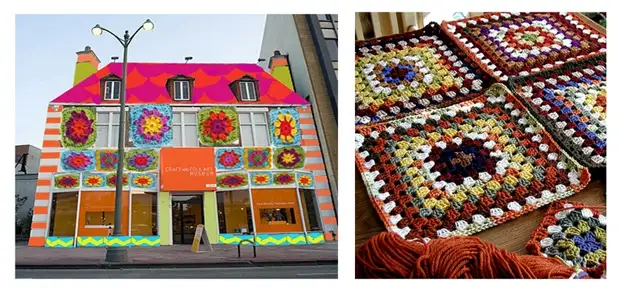 Уличное вязание Ярнбомбинг (yarn bombing) - основа городского уюта