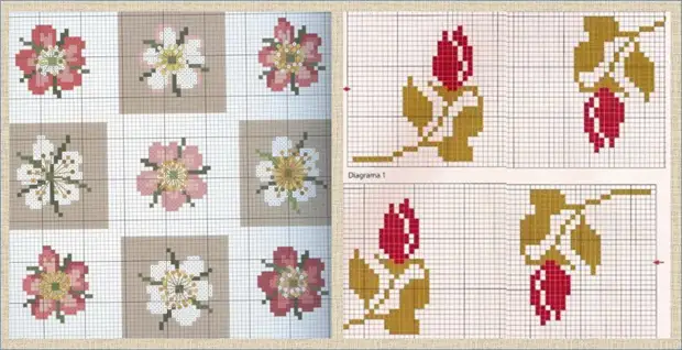 Схемы и модели с милым жаккардовым паттерном с цветочками - вязание спицами - в копилку мастериц