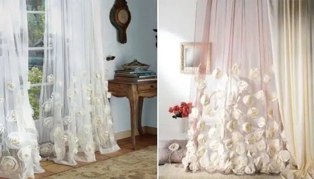 11 романтичных моделей штор из тюля-вуали своими руками