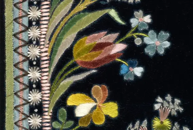 Образцы старинных вышивок 1770-1790 годов