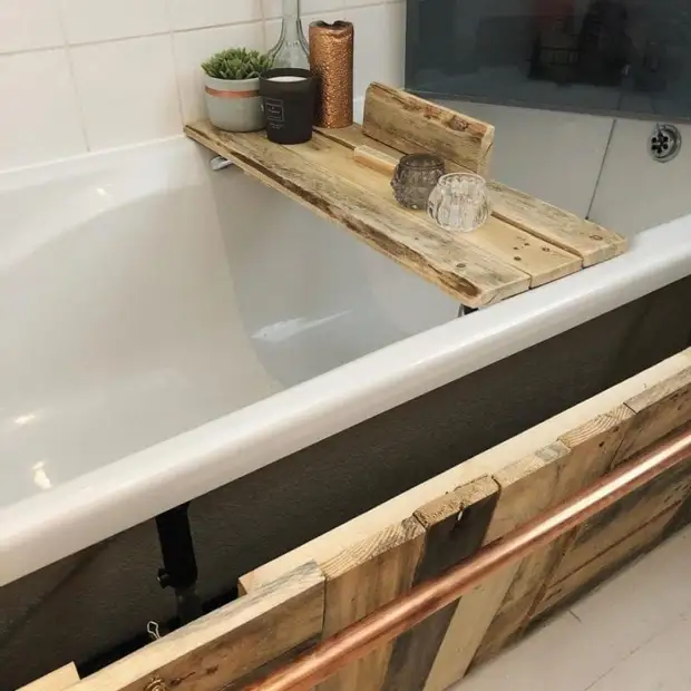 20+ оригинальных и неожиданных идей применения деревянных досок в ванной